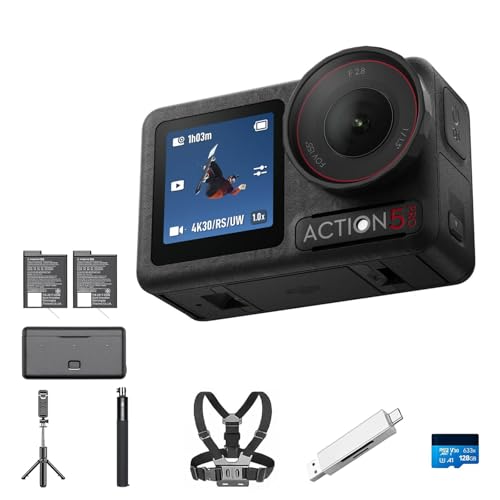 DJI Osmo Action 5 Pro Adventure Combo Bundle, Action-Kamera 4K mit 1/1.3" Sensor, 12 Std. verlängerte Akkulaufzeit mit 3 Akkus, Stabilisierung, Zwei OLED Touchscreens, Mini-Action-Kamera für Vlog DJI Osmo Action 5 Pro Adventure Combo Bundle, Action-Kamera 4K mit 1/1.3" Sensor, 12 Std. verlängerte Akkulaufzeit mit 3 Akkus, Stabilisierung, Zwei OLED Touchscreens, Mini-Action-Kamera für Vlog von DJI