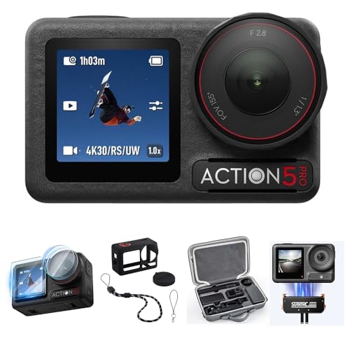 DJI Osmo Action 5 Pro Standard Combo, wasserdichte Kamera mit 1/1,3“ Sensor, 4K/120fps Video, Motivverfolgung, Stabilisierung, Dual OLED Touchscreens, Action Kamera 4K Ideal für Sport, Vlog DJI Osmo Action 5 Pro Standard Combo, wasserdichte Kamera mit 1/1,3“ Sensor, 4K/120fps Video, Motivverfolgung, Stabilisierung, Dual OLED Touchscreens, Action Kamera 4K Ideal für Sport, Vlog von DJI