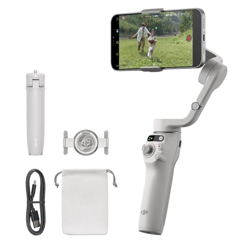 DJI Osmo Mobile 6, 3-Achsen-Handy-Gimbal, Objektverfolgung, integrierter Verlängerungsstab, tragbar und faltbar, Android- & iPhone-Gimbal, Vlogging-Stabilisator, YouTube TikTok Video, Platinum Gray von DJI