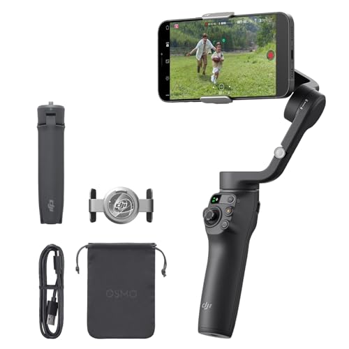 DJI Osmo Mobile 6 Gimbal-Stabilisator für Smartphones, 3-Achsen-Handy, integrierter Verlängerungsstab, Objektverfolgung, tragbar und faltbar, Vlogging, YouTube TikTok, Slate Gray von DJI