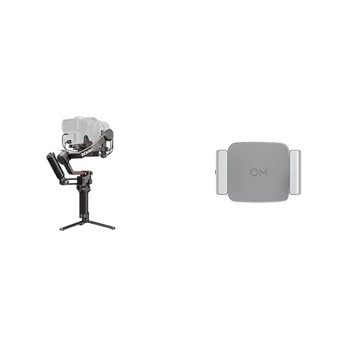 DJI RS 3 Pro Combo – 3-Achsen Gimbal-Stabilisator für DSLR- und Kinokameras & OM Handyklemme (mit integriertem Zusatzlicht) von DJI