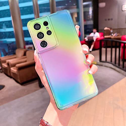 Farbwechsel beschichtete Handyhülle für Samsung Galaxy A22 A32 A12 M12 A71 5G 4G S20 FE S21 S22 Ultra Plus Klare Hartschalen-Rückseite, für A22 (4G) von DJIELE