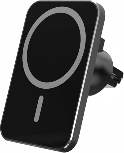 DJKKiTTQ Magnetisches kabelloses Auto-Ladegerät, 15 W, schnelle kabellose Autohalterung, kompatibel mit magnetischem Ladegerät, für iPhone 16/15/14/13/12 Mini/Pro/Pro Max (schwarz) von DJKKiTTQ