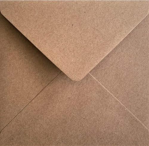 DJP Briefumschläge aus recyceltem Karton, quadratisch, 155 x 155 mm, 100 Stück, Kraft, 6x6'' von DJP