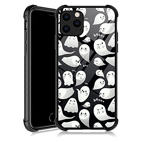 DJSOK Hülle Kompatibel mit iPhone 13, Ghost Boo Halloween mit 4 Ecken Stoßfester Schutz Weiche Silikon TPU Bumper und Hard PC Muster Back Case für iPhone 13 von DJSOK