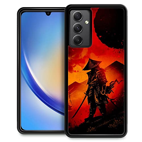 DJSOK Kompatibel mit Samsung Galaxy A54 5G Hülle, Samurai Dark für Mädchen und Herren, Fallschutzmuster mit weichem TPU-Stoßfänger für Samsung Galaxy A54 5G von DJSOK