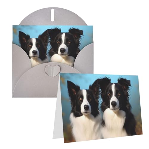 DJUETRUI Grußkarten mit Umschlägen | Blanko Karten halb gefaltet | Danksagungskarte Border Collie | Glückwunschkarten Geburtstag | Valentinstagskarten zum Abschluss u DJUETRUI Grußkarten mit Umschlägen | Blanko Karten halb gefaltet | Danksagungskarte Border Collie | Glückwunschkarten Geburtstag | Valentinstagskarten zum Abschluss u von DJUETRUI