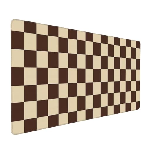 DJYQBFA Braunes kariertes Mauspad, große Schreibtischunterlage für Tastatur und Maus, rutschfestes Gaming-Mauspad, Büro-Schreibtischzubehör für Computer, 80 x 40 cm DJYQBFA Braunes kariertes Mauspad, große Schreibtischunterlage für Tastatur und Maus, rutschfestes Gaming-Mauspad, Büro-Schreibtischzubehör für Computer, 80 x 40 cm von DJYQBFA