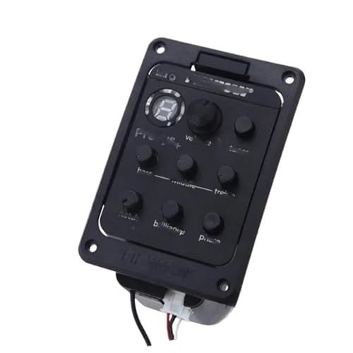 Akustik Tonabnehmer Anfänger 301 201 4-Band Akustikgitarren-Tonabnehmer mit Stimmgerät Mikrofon Hybrid-Vorverstärker EQ-Tuner(3/4) von DJYUIOT