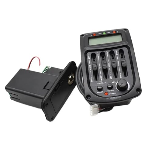 Akustik Tonabnehmer Anfänger GS 3 Akustikgitarren-Vorverstärker 4-Band-EQ Piezo-Tonabnehmer mit Stimmgerät und Phasenfunktion LCD-Display Akustik Tonabnehmer Anfänger GS 3 Akustikgitarren-Vorverstärker 4-Band-EQ Piezo-Tonabnehmer mit Stimmgerät und Phasenfunktion LCD-Display von DJYUIOT
