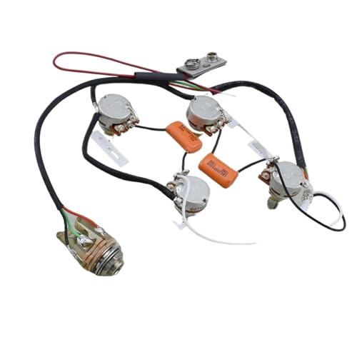 Gitarren Kabelbaumsatz 1 Satz aktiver Tonabnehmerkabelbaum für E-Gitarre für LP SG 4 TQ 25K Potentiometer + 1 Buchse Gitarren Kabelbaumsatz 1 Satz aktiver Tonabnehmerkabelbaum für E-Gitarre für LP SG 4 TQ 25K Potentiometer + 1 Buchse von DJYUIOT