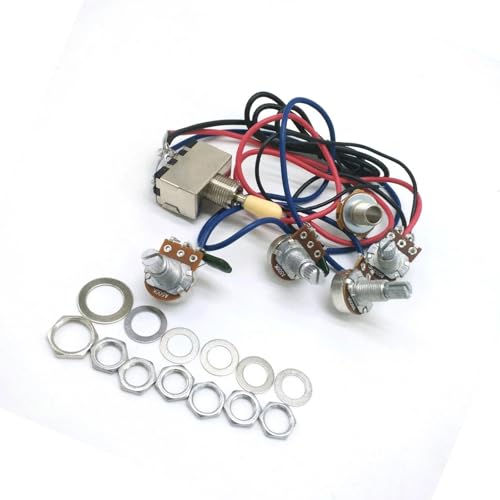 Gitarren Kabelbaumsatz 1 stück 2V2T1J Potentiometerbuchse Dreiwegeschalter-Kabelbaum-Kit für Lp-E-Gitarren-Zubehör 3 Farben erhältlich(Yellow) von DJYUIOT