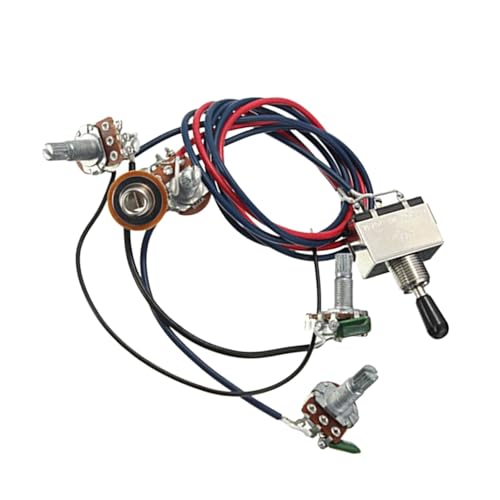 Gitarren Kabelbaumsatz 2T2V 500K Harness Kit Potentiometer Drei weg Schalter Für LP Elektrische Gitarre Pickup Gitarren Kabelbaumsatz 2T2V 500K Harness Kit Potentiometer Drei weg Schalter Für LP Elektrische Gitarre Pickup von DJYUIOT