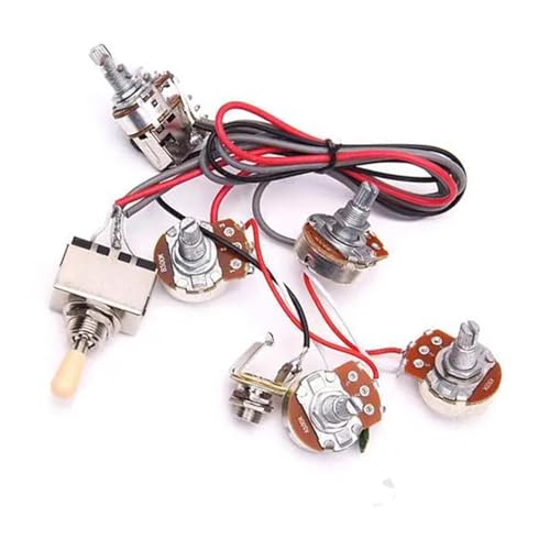 Gitarren Kabelbaumsatz Einteiliges Kabelbaum-Kit 2V2T Potentiometerbuchse Dreiwegeschalter für LP-E-Gitarrenzubehör Gitarren Kabelbaumsatz Einteiliges Kabelbaum-Kit 2V2T Potentiometerbuchse Dreiwegeschalter für LP-E-Gitarrenzubehör von DJYUIOT