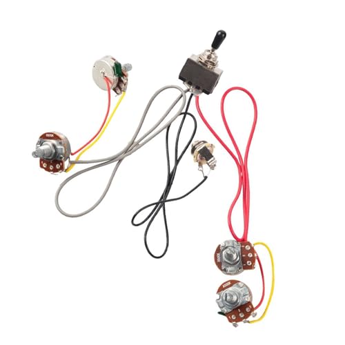 Gitarren Kabelbaumsatz Kabelbaum-Kit 2V2T 500K Potentiometer 3-Wege-Kippschalterbuchse für LP-Gitarren-Humbucker-Tonabnehmer Gitarren Kabelbaumsatz Kabelbaum-Kit 2V2T 500K Potentiometer 3-Wege-Kippschalterbuchse für LP-Gitarren-Humbucker-Tonabnehmer von DJYUIOT