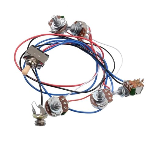 Gitarren Kabelbaumsatz Kabelbaum-Kit für E-Gitarre. Enthält 2V2T Big 500K Potentiometer usw. Geeignet für LP-Gitarrenzubehör.(Yellow Cap) von DJYUIOT
