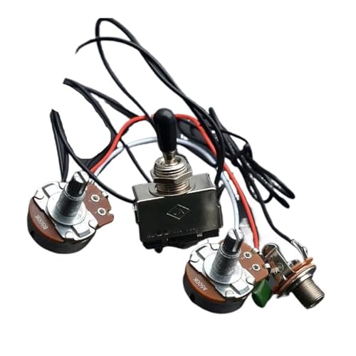 Gitarren Kabelbaumsatz Kabelbaum für LP-E-Gitarre vorverdrahteter Dual-Pickup 500 K großes Potentiometer Dreiwege-Kippschalter Gitarren Kabelbaumsatz Kabelbaum für LP-E-Gitarre vorverdrahteter Dual-Pickup 500 K großes Potentiometer Dreiwege-Kippschalter von DJYUIOT