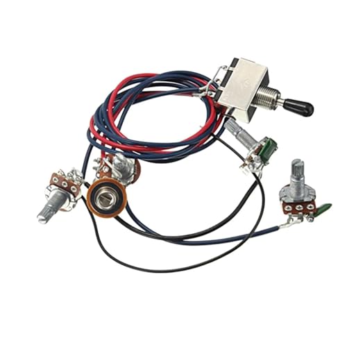 Gitarren Kabelbaumsatz Pickup-Kabelbaum-Kit für LP-E-Gitarre 2T2V 500K Potentiometer 3-Wege-Schalter mit Gitarren Kabelbaumsatz Pickup-Kabelbaum-Kit für LP-E-Gitarre 2T2V 500K Potentiometer 3-Wege-Schalter mit von DJYUIOT