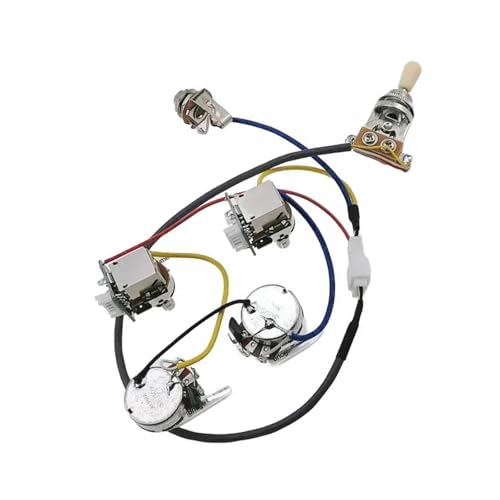 Gitarren Kabelbaumsatz Pickup-Kabelbaum-Set für LP SG E-Gitarre mit Push-Pull-Schalter und chromgelber Potentiometerabdeckung Gitarren Kabelbaumsatz Pickup-Kabelbaum-Set für LP SG E-Gitarre mit Push-Pull-Schalter und chromgelber Potentiometerabdeckung von DJYUIOT