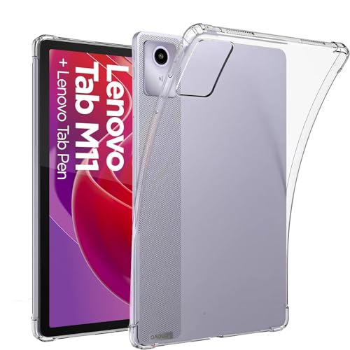DKAHOEE Clear Case für Lenovo Tab M11 11.1”(2024 Release), weiche Rückseite & Flexibler Bumper Hybrid, stoßfeste schlanke Tablet-Hülle mit verstärkten Ecken - transparent von DKAHOEE