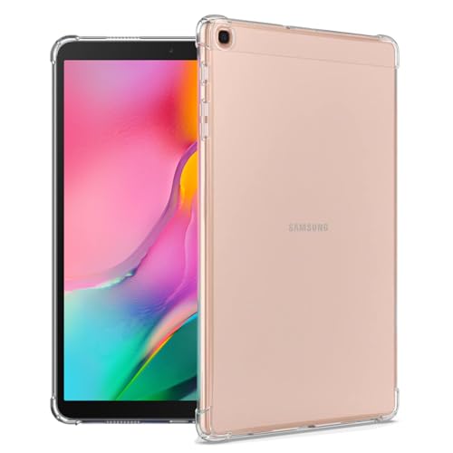 DKAHOEE Clear Case für Samsung Galaxy Tab A 10.1” (T510/T515/T517)(2019 Release), weiche Rückseite & Flexibler Bumper Hybrid, stoßfeste schlanke Tablet-Hülle mit verstärkten Ecken - transparent von DKAHOEE