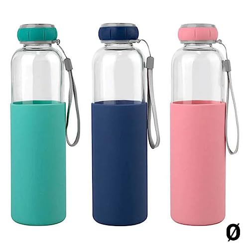 Bewinner Wasserflasche aus Silikon, Fassungsvermögen 600 ml, 7,2 x 7,2 x 25 cm von DKD Home Decor