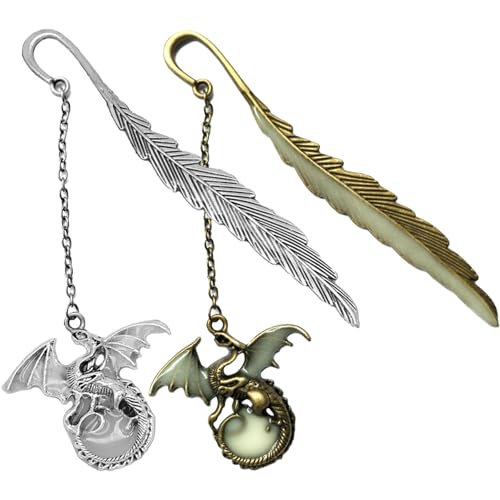 DKDDSSS 2 Stück Leuchtendes Lesezeichen, Leuchtende Feder Lesezeichen, 3D Lesezeichen, Lesezeichen 3D Fliegender Drache Anhänger, für Leser Bücherwürmer Liebhaber Basteln DKDDSSS 2 Stück Leuchtendes Lesezeichen, Leuchtende Feder Lesezeichen, 3D Lesezeichen, Lesezeichen 3D Fliegender Drache Anhänger, für Leser Bücherwürmer Liebhaber Basteln von DKDDSSS