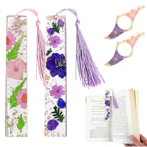 DKDDSSS 4 Pcs Getrocknete Blume Harz Lesezeichen, Gepresste Blumen Lesezeichen, Buchseitenhalter aus Harz, Personalisierte Lesezeichen mit Quasten, für Leseliebhaber Studenten Lehrer DKDDSSS 4 Pcs Getrocknete Blume Harz Lesezeichen, Gepresste Blumen Lesezeichen, Buchseitenhalter aus Harz, Personalisierte Lesezeichen mit Quasten, für Leseliebhaber Studenten Lehrer von DKDDSSS