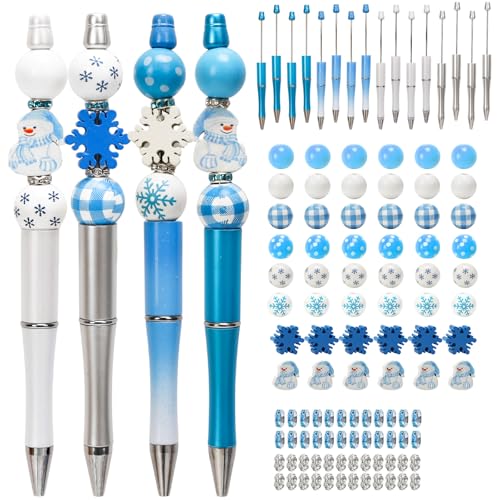 DKINY 16 Stück Weihnachten Bastelset Kinder, DIY Perlenstift Set mit Schneemann Schneeflocken Perlen, Kugelschreiber zum Basteln, Weihnachtliches Kreativset Geschenk für Junge Mädchen Studenten DKINY 16 Stück Weihnachten Bastelset Kinder, DIY Perlenstift Set mit Schneemann Schneeflocken Perlen, Kugelschreiber zum Basteln, Weihnachtliches Kreativset Geschenk für Junge Mädchen Studenten von DKINY