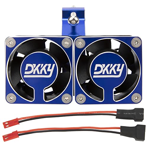DKKY 1/5 1/6 1/7 RC Modellauto 56 mm gebürsteter bürstenloser Motor Kühlkörper 4028 Hochgeschwindigkeits-Kühler Lüfter mit Motorhalterung verstellbar 54–58 mm 12 V für ARRMA Axial 1717 5687 56113 2028 von DKKY DKKY Racing