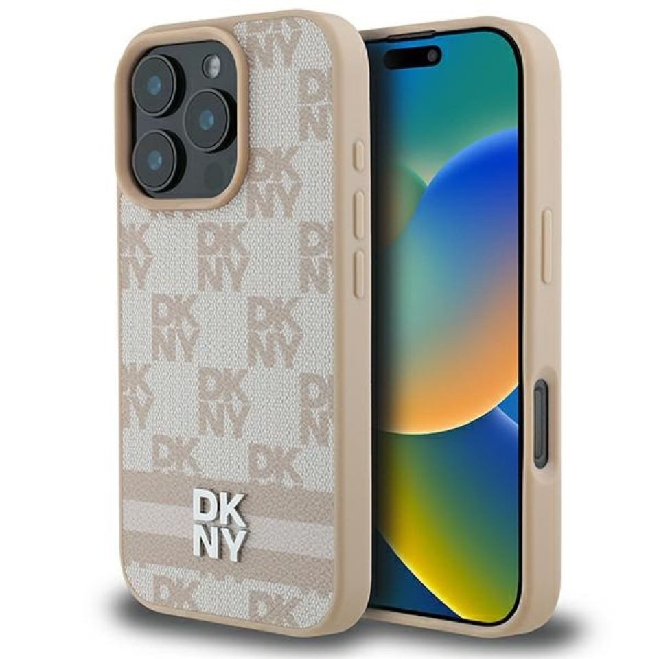 DKNY Handyhülle Case iPhone 16 Pro Kunstleder Logo goldfarben 6,3 Zoll, Kantenschutz DKNY Handyhülle Case iPhone 16 Pro Kunstleder Logo goldfarben 6,3 Zoll, Kantenschutz von DKNY