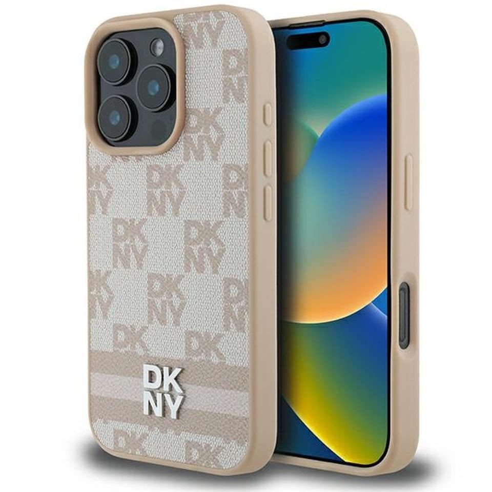 DKNY Handyhülle Case iPhone 16 Pro Max Kunstleder Logo goldfarben 6,9 Zoll, Kantenschutz DKNY Handyhülle Case iPhone 16 Pro Max Kunstleder Logo goldfarben 6,9 Zoll, Kantenschutz von DKNY