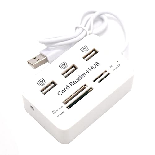 DKSooozs 1 x 3 Port USB HUB 2.0 Splitter Combo Kartenleser 7 in 1 Multifunktions-Unterstützung TF SD M2 SDHC Karte Lesen Schreiben von DKSooozs