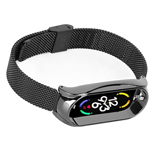 DKaony Smart-Watch-Armband, Edelstahl, Stilvolles Smart-Watch-Mesh-Armband für die Party mit Freunden (Schwarz) von DKaony