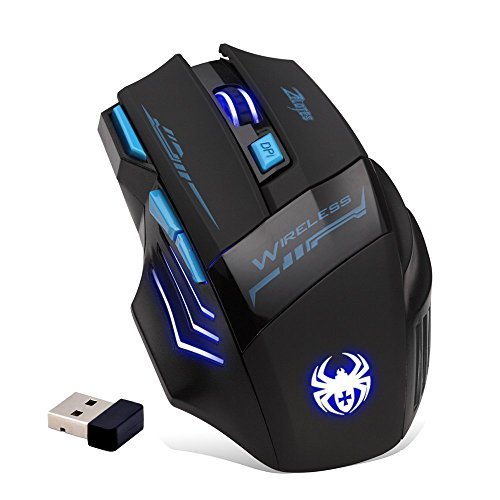 DLAND ZELOTES Professional LED Optical 2400 DPI 7 Button USB 2.4G Wireless Gaming Mouse Mice for Gamer Adjustable DPI Switch Function 2400 DPI /1600 DPIFor Pro Game Notebook PC Laptop Computer von DLAND