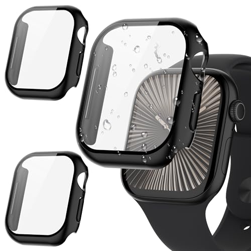 2 Stück Schutzhülle für Apple Watch 10 46mm Displayschutz,Transparent Schutz Hülle mit Kratzfestes Ultradünne Smartwatch Gehäuse Hard PC Protector Cover Case für iWatch Series 10, Schwarz 2 Stück Schutzhülle für Apple Watch 10 46mm Displayschutz,Transparent Schutz Hülle mit Kratzfestes Ultradünne Smartwatch Gehäuse Hard PC Protector Cover Case für iWatch Series 10, Schwarz von DLENP