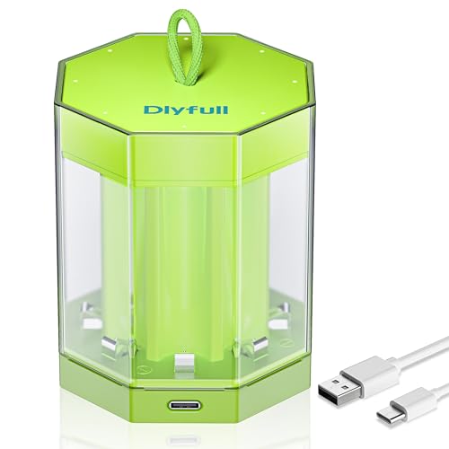 Dlyfull Ladegerät Batterien AAA AA, 8 Fach Akku Ladegerät für NI-MH/NI-CD Mignon AA und Micro AAA mit LED Anzeige, 5V/2A USB-C Schnell Batterieladegerät für Wiederaufladbaren Batterien (Grün) von DLYFULL
