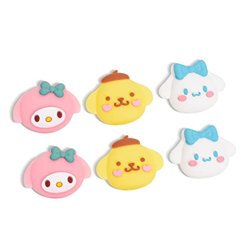 DLseego 6 PCS Switch Joy-Con Daumen Griff Joystick Kappen, Weiche Silikon Anti-Rutsch Analog Thumbstick Abdeckung CPAS für Switch & Switch Lite & OLED- Cinnamoroll und Melody und Pompom Purin von DLseego