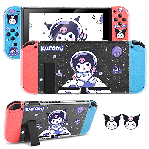 DLseego Clear Glitter Hülle für Switch, Dockable PC Schutzhülle mit Weich Griff Abdeckung und Joystick-Kappe, Flip Shell Kompatibel mit Switch Konsole,Kaninchen Astronaut DLseego Clear Glitter Hülle für Switch, Dockable PC Schutzhülle mit Weich Griff Abdeckung und Joystick-Kappe, Flip Shell Kompatibel mit Switch Konsole,Kaninchen Astronaut von DLseego