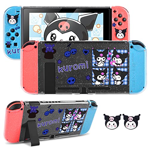 DLseego Clear Glitter Hülle für Switch, Dockable PC Schutzhülle mit Weich Griff Abdeckung und Joystick-Kappe, Flip Shell Kompatibel mit Switch Konsole,Kaninchen1 DLseego Clear Glitter Hülle für Switch, Dockable PC Schutzhülle mit Weich Griff Abdeckung und Joystick-Kappe, Flip Shell Kompatibel mit Switch Konsole,Kaninchen1 von DLseego