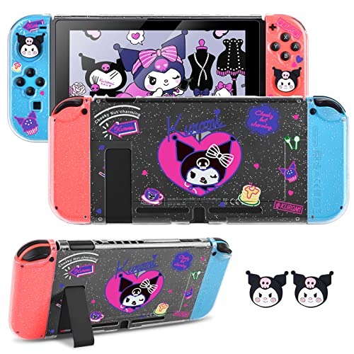 DLseego Clear Glitter Hülle für Switch, Dockable PC Schutzhülle mit Weich Griff Abdeckung und Joystick-Kappe, Flip Shell Kompatibel mit Switch Konsole,Kaninchen2 DLseego Clear Glitter Hülle für Switch, Dockable PC Schutzhülle mit Weich Griff Abdeckung und Joystick-Kappe, Flip Shell Kompatibel mit Switch Konsole,Kaninchen2 von DLseego
