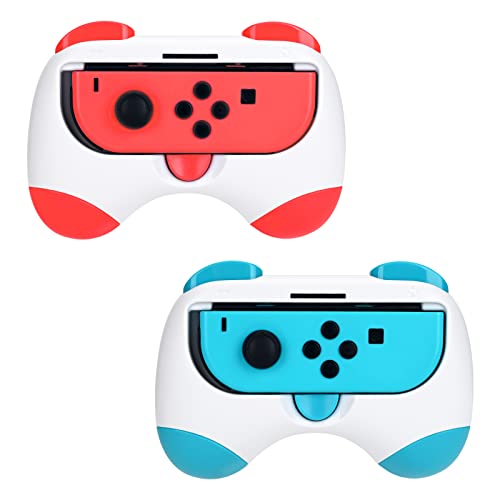 DLseego Controller Griffe für Joy Con Kompatibel mit Switch&Switch OLED Modell,Anti-resistente JoyCon Halter, 2 Pack Griff Griff Komfort Game Controller,Blau und Rot von DLseego