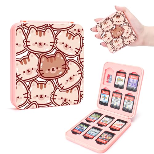 DLseego Game Card Case Holder for Switch Lite/Switch/Switch OLED, Switch Game Cartridge Memory Card Portable Storage Box with 12 Game Card Slots and 12 Micro SD Card Slots-Brown Cat DLseego Game Card Case Holder for Switch Lite/Switch/Switch OLED, Switch Game Cartridge Memory Card Portable Storage Box with 12 Game Card Slots and 12 Micro SD Card Slots-Brown Cat von DLseego