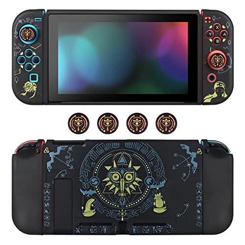 DLseego Hülle Kompatibel mit Switch, Andockbare Silikon Schutzhülle mit 4 Joystick Kappen, Shock-Absorption und Anti-Kratzer Design Zubehör für Switch Konsole und Joy Con - Schwarz DLseego Hülle Kompatibel mit Switch, Andockbare Silikon Schutzhülle mit 4 Joystick Kappen, Shock-Absorption und Anti-Kratzer Design Zubehör für Switch Konsole und Joy Con - Schwarz von DLseego