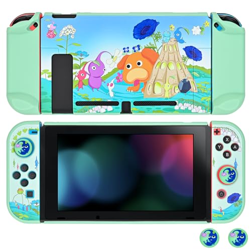 DLseego Hülle für Switch, Harte PC Split Design Shell Switch Schutzhülle Dockable Lovely Switch Hülle mit 2PCS Joystick Kappen, Switch Grün DLseego Hülle für Switch, Harte PC Split Design Shell Switch Schutzhülle Dockable Lovely Switch Hülle mit 2PCS Joystick Kappen, Switch Grün von DLseego