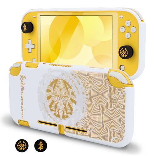 DLseego Hülle für Switch Lite,Weiche Schlanke Schutzhülle mit Daumengriff-Kappen,Coole Schutzhülle Switch Lite Cover Design Kratzfest und Stoßdämpfend,Weiß von DLseego