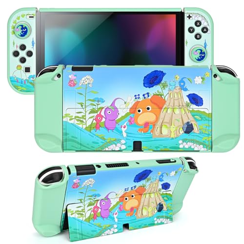 DLseego Hülle für Switch OLED, Hard PC Split Design Shell Switch OLED Hülle Dockable Switch OLED Case mit 2PCS Joystick Kappen,Switch OLED Grün DLseego Hülle für Switch OLED, Hard PC Split Design Shell Switch OLED Hülle Dockable Switch OLED Case mit 2PCS Joystick Kappen,Switch OLED Grün von DLseego