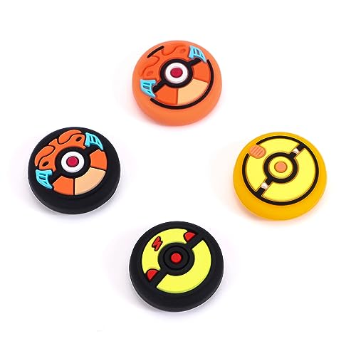 DLseego Joystick Kappen Kompatibel mit Switch Joy Con Grip Thumb Grip Cap Switch Lite OLED Zubehör Thumb Grips 4 Stück Silikon Thumb Grip Analog Stick Cover(Schwarz und Orange) von DLseego