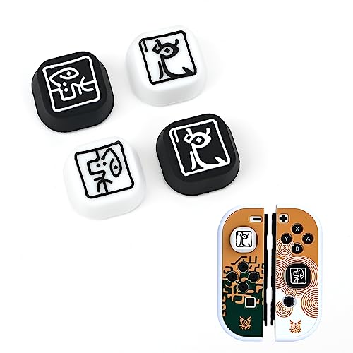DLseego Joystick Kappen für Switch/Lite/OLED,Cool Element Switch knopf Kappen,4PCS weiche Silikon Daumengriffkappen,Schwarz und Weiß DLseego Joystick Kappen für Switch/Lite/OLED,Cool Element Switch knopf Kappen,4PCS weiche Silikon Daumengriffkappen,Schwarz und Weiß von DLseego