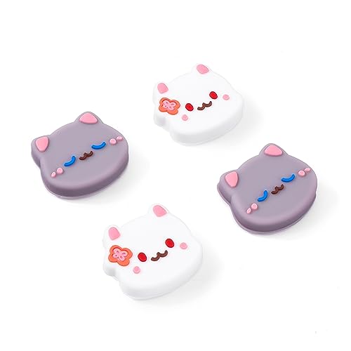 DLseego Joystick Kappen für Switch/Lite/OLED,Niedlich Element Switch knopf Kappen,4PCS weiche Silikon Switch Daumenkappen,Joy Con Controller Kappen für Switch/Lite/OLED,Katze von DLseego